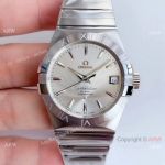 Omega Constellation SS Silver Diamond Dial VSF 8500 Watch - Super Clone_th.jpg